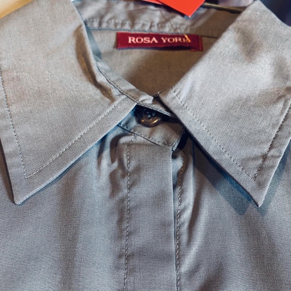 Rosa York Professional Attire Grey Button Down Top - Picture 4 of 5